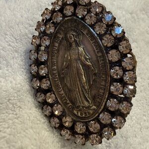 Christian  Mother Mary adjustable Medallion Ring